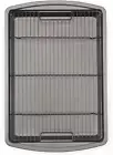 15” X 10.5” Nonstick Carbon Steel Baking Pan & Raised Wire Rack – Pizza Crisper