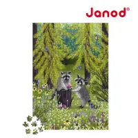 在飛比找momo購物網優惠-【法國Janod】紓壓拼圖 - 可愛的浣熊 500 pcs