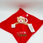 Baby Starters Baby's First Christmas Lovey Rattle Blanket 13" x 13" New With Tag
