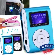 MP3 Player Micro SD TF Card Stereo Mini With Clip-on LCD Screen Portable AUS