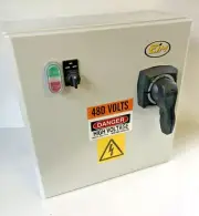 NEW, COMBINATION STARTER, HD, 240VAC, 10HP, 28-40A, NEMA 4, H/O/A, 120V CONTROL.