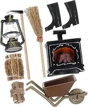Dollhouse Mini Firewood Set Dollhouse Accessories Miniature Fireplace Statue Fairy Garden Decor Boys and Girls Play