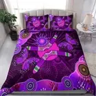 Aboriginal Naidoc Week Purple Butterflies Bedding Doona Quilt Cover Queen King