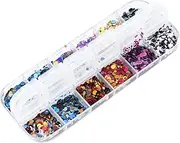 OSOLADY Ultra Thin Colorful Round Nail Sequins for DIY Nail Art Decoration Mini Glitter Paillette for Creative Manicure and Crafts Present for Nail Art Lovers