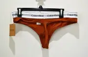 NWT WOMEN'S CALVIN KLEIN MODERN NATURAL THONG UNDERWEAR BROWN CHOOSE SZ
