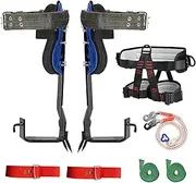 HSSZXFR Tree Climbing Spikes, Stainless Steel Tree Climbing Gear with Adjustable Climbing Belt and Rope, Arborist Climbing Kit for Tree Work Outdoor Sports