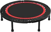 MTSDM 40" Rebounder Trampoline, Foldable Fitness Mini Trampolines Max Load 250KG, Indoor Trampoline Thick Steel Spring Fitness Workout Rebounder Trampoline for Adult and Kids Indoor/Outdoor Bungee