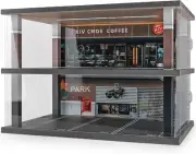 Multi-Functional Display Case for 1:24 Scale Car Models with Illuminated Scene