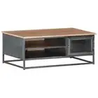 vidaXL Coffee Table Grey 90x50x35 cm Solid Acacia Wood HEE