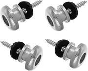 Abaodam 4pcs Guitar Strap Locking System for Acoustic/electric Guitar Lock Button for Strap End Pins Silver