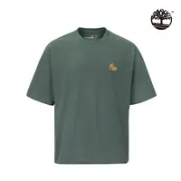 在飛比找momo購物網優惠-【Timberland】中性款深綠色刺繡徽標厚磅短袖T恤(A