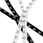 Neotrims Big Hook and Eye Tape Twill Ribbon Trim,Black White. Jumbo Metal Fasteners,Non Rust Very Strong Fastening.Costume,Corset,Basques. White, 1 Meter