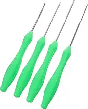 SUPVOX 4pcs Fishing Gear Tools Crochet Needles Fishing Lures Crochet Hooks Fishing Bait Needles Soft Lure Baits Fishing Accessories Metal Lure Needle Fishing Supply Green Plastic