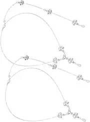 [WOFASHPURET] 2pcs Sets Diamond Backless Necklace Pendant Necklace Pearls Necklace Wedding Accessories for Brides Bridesmaid Jewelry Back Necklace for Women Bridal Jewelry Alloy Silver