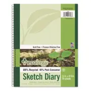 Pacon Ecology 8.5" x 11" Spiral Bound Sketch Pad 70 Sheets/Pad (PAC4798) P4798
