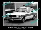OLD POSTCARD SIZE PHOTO OF WARWICKSHIRE POLICE PATROL CAR HILLMAN AVENGER 1970