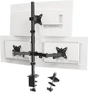 PUTORSEN Monitor Bracket 3 Monitors for 13-32 Inch Flat & Curved Screen, 80 cm Rod Monitor Table Mount Swivelling Tilting Height Adjustable, 9 kg per Arm, VESA 75 x 75/100 x 100, Black