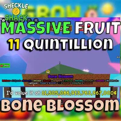 11 QUINTILLION BONE BLOSSOM GROW A GARDEN ROBLOX (Super Fast Delivery!)
