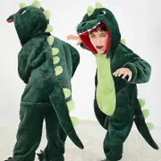 Child Kids Dinosaur Onesie Fancy Dress Costume Flannel Animal One-Piece Pajamas Cartoon XL 10-11Years