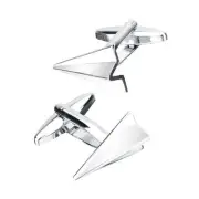 1 Pair Mens Brass Silver Paper Airplane Cufflinks Shirt Cuff Links Tuxedo Button