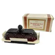 New Avon Cape Cod Covered Butter Dish Red Glass 2pc 1876 Unused in Box 1983