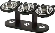 Raised Dog Bowls - Elevated Dog Bowls Stand With Slow Feeder | Lifted Dog Bowl Food Feeder | Adjustable Height Spill-Proof Station With 3 Stainless Steel Dishes, Water Feeder Pet Supplies For All Bree