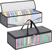 Fixwal 2 Pack Hat Storage Bag for Baseball, Caps Hat Organizer Case Hat Holder Rack with 2 Carry Handles for Closet Moisture & Dust Proof Holds Up to 20 Hats (Grey)