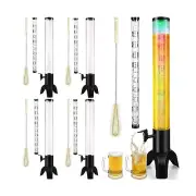 4PCS Drink Tower, 3L Mimosa Tower Dispenser With Ice Tube and Led Light, Tabl...