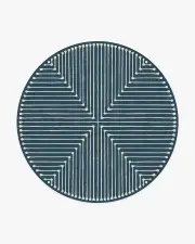 245' Round | Machine Washable Runner Rug | Kid & Pet Friendly | Indoor Rug | Jonathan Adler Inkdrop Lapis Blue Rug | Ruggable