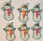 Itty Bitty Christmas Snowmen - Iron On Fabric Appliques, Holiday