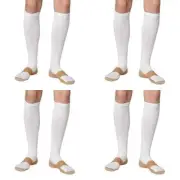 4 Pair White Copper Compression Support Socks 20-30 mmHg Graduated Men's Women's