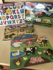 Melissa & Doug Early Peg Puzzles, Assorted Designs, Set of 4! NEW! SEALED!