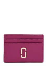 Marc Jacobs The J Marc Leather Card Holder - Dark Pink ONE SIZE
