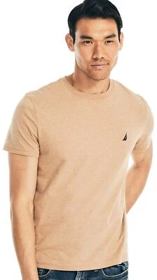 NAUTICA Men's J-Class Solid Crewneck T-Shirt, CamelHtr, L