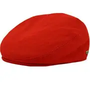 Men's Premium Wool Blend Classic Flat Ivy Newsboy Collection Hat Medium Red