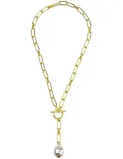 [Gregory Ladner] Pearl Fob Necklace GJNC001M in Gold