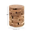 Litton Lane End Table 18" H X 14" W Handmade Live Edge Light Brown Cylinder Wood