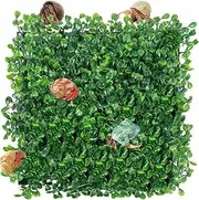 Rainmae Hermit Crab Climbing Toys, Faux Grass Mat Fake Turf Hermit Crab Climbing Wall, Plastic Aquarium Plants Lawn Hermit Crab Supplies Climbing and Hide Toy for Gecko Reptile Lizard 10 x 10 Inch