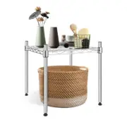 Heavy Duty Shelving Unit, Wire Metal Stackable Storage, 1-Tier Shelf, Chrome