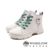 在飛比找momo購物網優惠-【WALKING ZONE】女 休閒街頭中筒靴 女靴(綠)