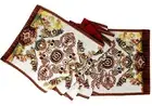 Tache Elegant Red Orange Ornate Paisley Medallion Woven Tapestry Table Runner