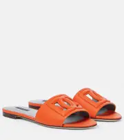 [Dolce & Gabbana] Dolce & Gabbana DG leather slides AU 7 orange