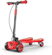 Swing Scooter, 4Wheel Self-Propelled Youth Scooter, Front and Rear Caliper Brakes 4 Adjustable Height, Foldable for Children Over 3 Years Old