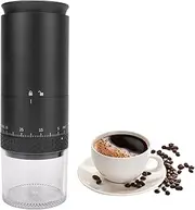 Portable Coffee Bean Grinder, USB Electric Coffee Bean Grinder with 38 Grind Adjustable Settings, 110ml Powder Capacity, for Home Office Travel (Black)