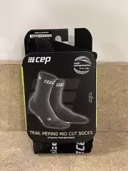CEP Black Compression Trail Merino Mid Cut Socks WOMENS Size 2 II