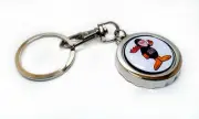 BUDWEISER MIGHTY MALT MAN PEACE SIGN Beer Can Bottle Cap Opener Key Chain