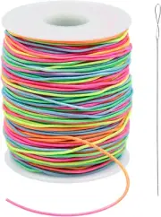Colorful Elastic Bracelet String,1Mm,1.2Mm,1.5Mm Elastic Cord for Beading Rainb