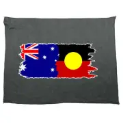 Australia Aboriginal Flag Joined United As One - Microfiber Gym Sports Towel