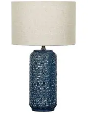 [Cooper & Co] Mirage Modern Ceramic Table Lamp 63.5cm in Blue/Cream