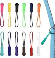 120Pcs Zipper Pulls Zip Extension Fixer with Nylon Rope Replacemen for Backpacks, Jackets, Luggage, Clothes 12 Color